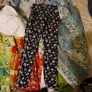 Floral Black Leggings